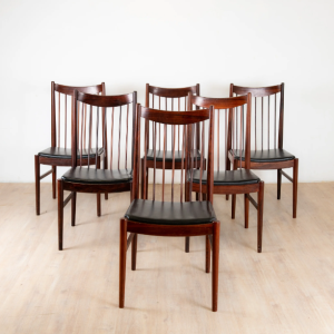 6 chaises en palissandre, Arne Vodder, Sibast furniture, Danemark