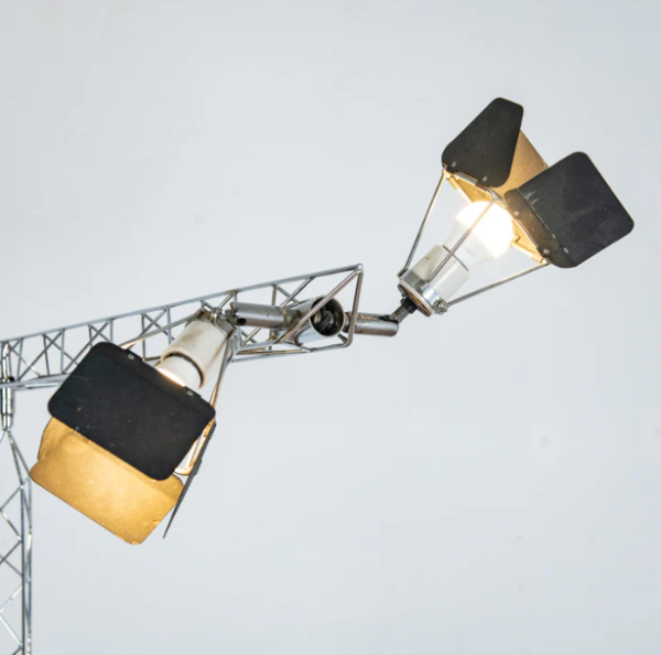 Lampadaire articulé Curtis & Jere Studio NYC USA, 1977 Métal chromé