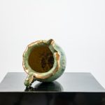 Céramique pichet émaillé vert et or, Louis Auguste Dage circa 1950.