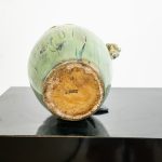 Céramique pichet émaillé vert et or, Louis Auguste Dage circa 1950.