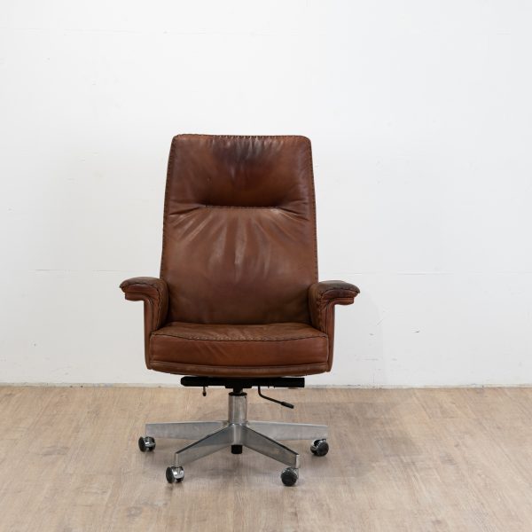 Fauteuil de Bureau Exécutif Pivotant DS 35 en Cuir édition De Sede, Suisse, 1970