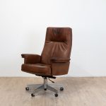 Fauteuil de Bureau Exécutif Pivotant DS 35 en Cuir édition De Sede, Suisse, 1970