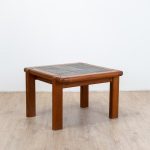 Table basse en orme et ardoise circa 1980