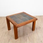 Table basse en orme et ardoise circa 1980