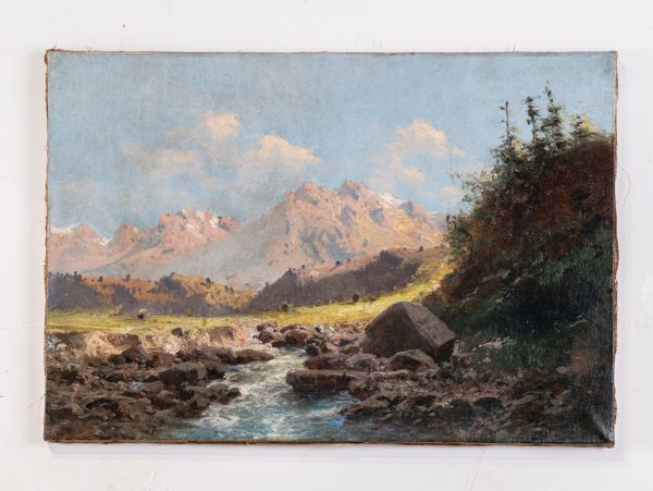 Alfred Godchaux, "Paysage des Pyrénées" , XIXeme