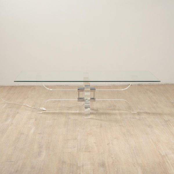 Table basse lumineuse de Philippe jean, 1970.