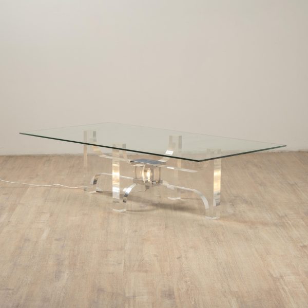 Table basse lumineuse de Philippe jean, 1970.