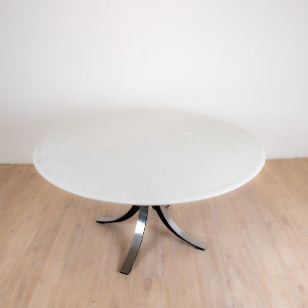 Round T69 Dining Table in Marble by Osvaldo Borsani for Tecno,1970s