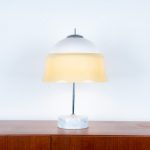 Opaline Glass & Marble Base Mushroom Table Lamp, 1960s