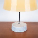 Opaline Glass & Marble Base Mushroom Table Lamp, 1960s