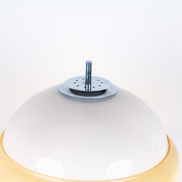 Opaline Glass & Marble Base Mushroom Table Lamp, 1960s